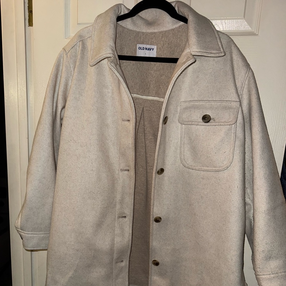 Old Navy Cream Jacket with Button Detail